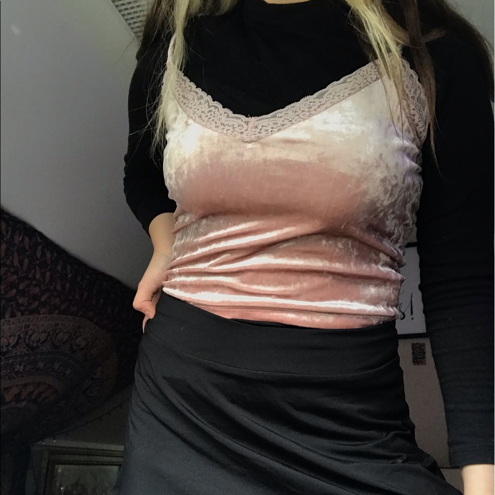 Velvet lace cami top